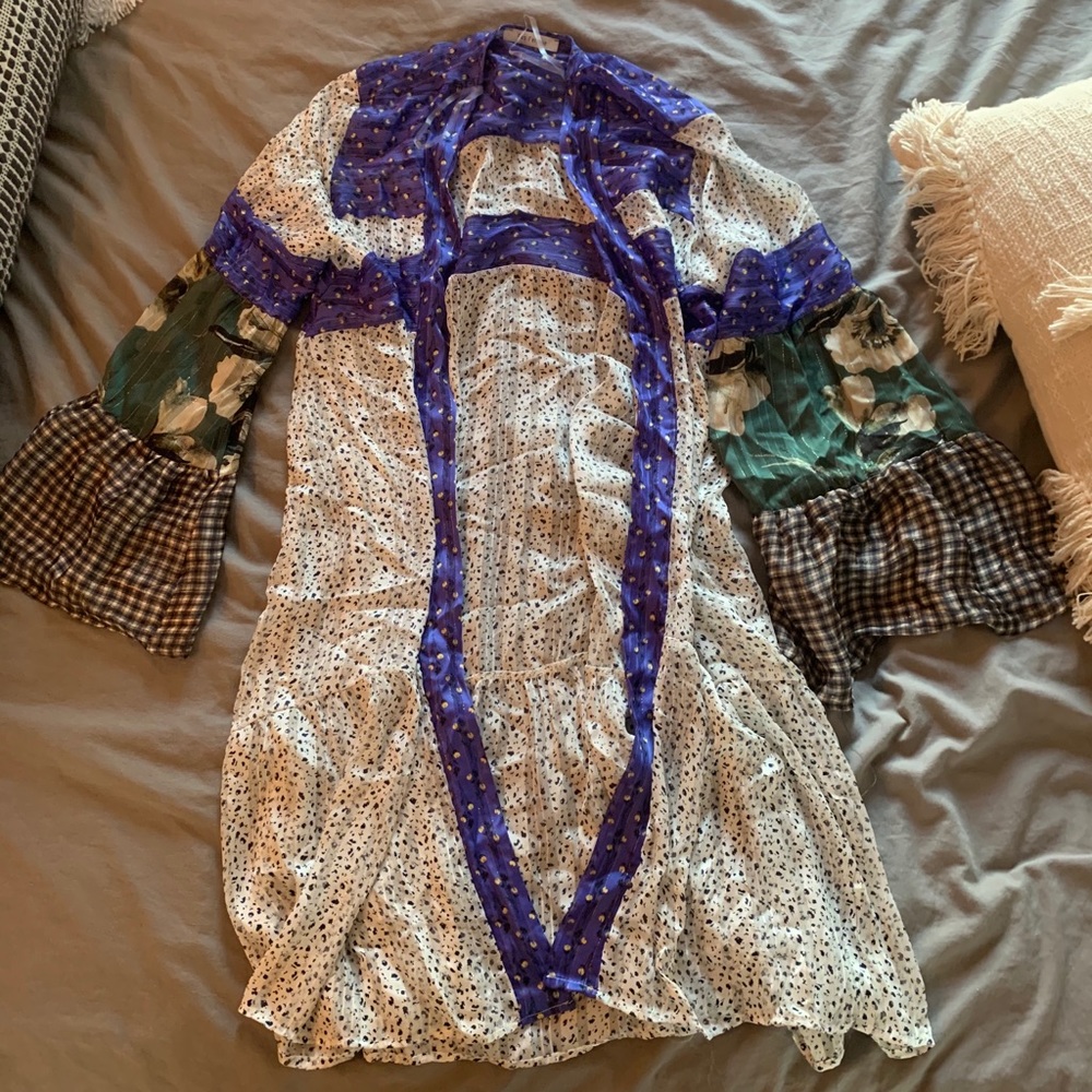 Long sleeve patterned Duster kimono